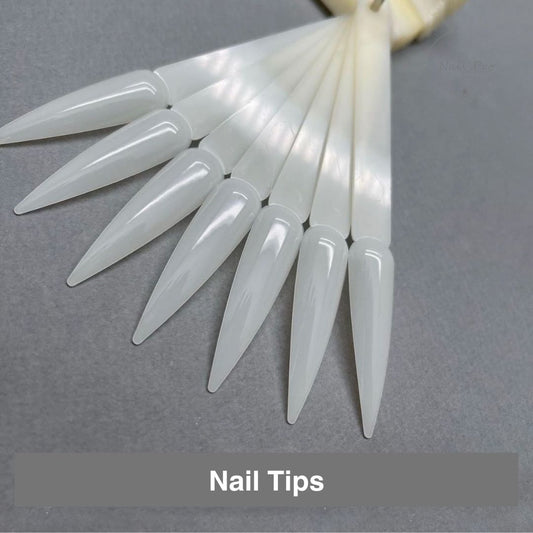 Nail tips on ring white Stiletto 50pcs