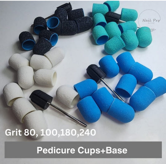 Pedicure nail bits and cups